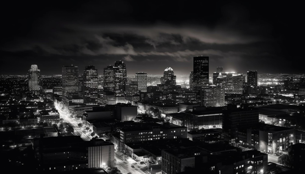 Ville architecturale de nuit