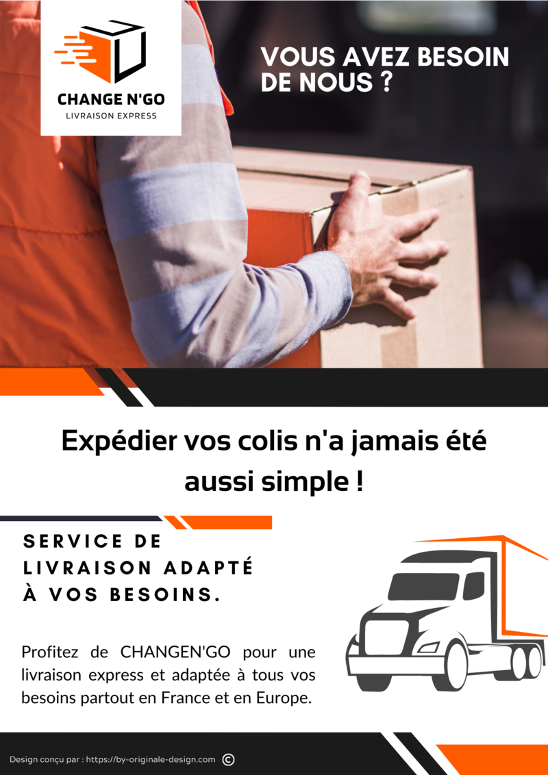 Flyer entreprise de transport, livraison