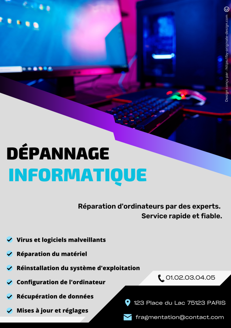 Flyer réparateur informatique verso