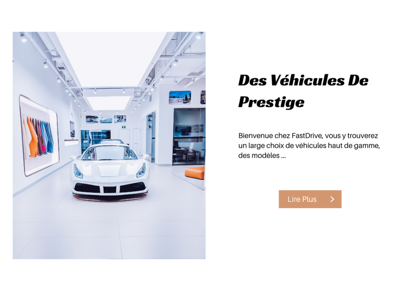 Page d'accueil site web Fastdrive